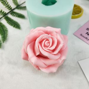 Bloom Rose Flower Shape 3D Silikon Mögel för tvål Göra DIY Cake Mögel Cupcake Jelly Candy Decoration Craft Baking Tools T200708