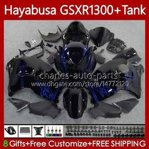 OEM Body +Tank For SUZUKI Hayabusa GSXR 1300CC GSXR-1300 1300 CC 1996 2007 74No.44 GSX-R1300 GSXR1300 96 97 98 99 00 01 GSX R1300 02 03 04 05 06 07 Fairing Kit black blue blk