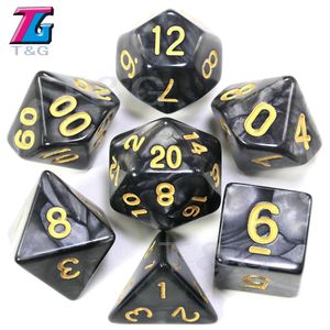NEW 7pc lot dice set High quality Multi-Sided Dice with marble effect D4D6 D8 D10 D10 D12D20 DUNGEON and DRAGONS D&d rpg custom dice