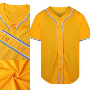 2021-22 Blank gul baseball Jersey Full broderi Hög kvalitet Anpassad ditt namn Ditt nummer S-XXXL Män Kvinnor Ungdom