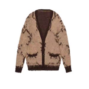 2022 Ny Designer Tröja Kvinnors Höstrund Hals Striped Fashion Långärmad Kvinnor High End Jacquard Cardigan Knitting Letter Printing Sweaters Brown Coats