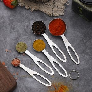 5 Pçs / conjunto de aço inoxidável colher de medição bolo de cozimento medindo colher de café Measure Measure Scoops Multifunction Kitchen Tools BH6049 TYJ