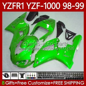 OEM Fairings For YAMAHA YZF-R1 YZF1000 YZF R 1 1000 CC YZFR1 ALL Green 98 99 00 01 Bodywork 82No.85 YZF R1 1000CC 1998 1999 2000 2001 YZF-1000 98-01 Motorcycle Body Kit