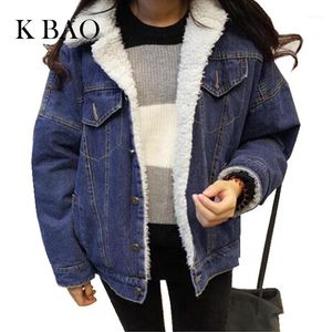 Jaquetas femininas Atacado - 2021 Mulheres de lã jeans jaqueta Bomber engrossar os cordeiros jeans terno aquecimento outerwear1