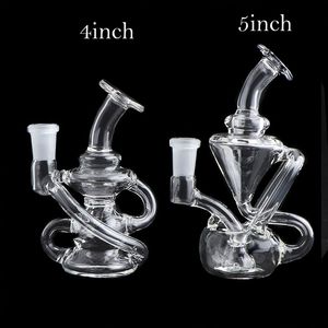 4,0/5,0 Zoll Zwei Stile Recycler Glas Dab Rigs Bongs Becherglas Wasserbong Klare berauschende Bohrinseln