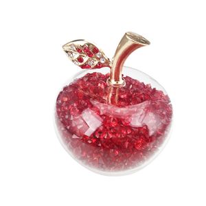 HBL 60mm 1 peça vermelho cristal figurine estatueta de maçã com recheio de strass para decoração de casa decoração de Natal 201203