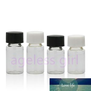 200PCS 3/4ml Empty Clear Glass Bottles Essential Oil Refillable Bottles With Nesse Screw Cap And Screw Mouth