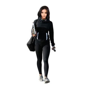 Neue Frauen Sportswear Trainingsanzug Hoodies Top + Hosen 2 Stück Frau Set Outfit Damen Damen Sweatsuits Trainingsanzüge Kleidung plus Größe