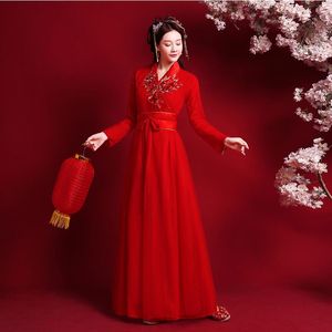 Chińskie Krajowe Kostiumy Tradycyjne Czerwony Hanfu Dress Lud Dance Starożytne Kobiety Odzież Film TV Scena Cosplay Wear