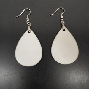 Sublimation Ohrringe leere weiße Anhänger Tropfen DIY Dangler Blatt manuelle Handarbeit für Geschenk schnelle Lieferung GG0307