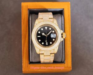 6 estilo Top Quality Relógios 40mm de diamante completo Dial Dial Bezel Pulseira de Ouro Amarelo Sapphire Ásia 2813 Movimento Mecânica Mãos Automático Mens Relógio dos Homens Relógios de Relógios