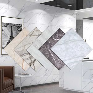30 cm Modern Marmor Golvplatta Klistermärken Tjock självhäftande väggjord Bakgrundsbilder Badrum Kök DIY Sovrum Heminredning