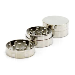 smoking Silver 2 Parts Crusher Tobacco Mini Herb Zinc Grinder facile da trasportare Accessori per sigarette