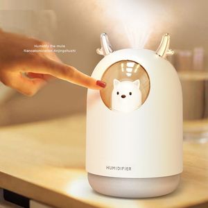 Home Beauty Instrument Umidificatore USB 300ml Cute Pet Ultrasonic Cool Mist Aroma Air Oil Diffuser Colore romantico Lampada a LED Humidificador