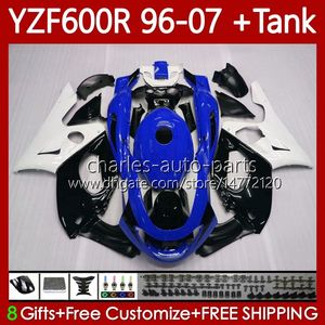 Fairings +Tank For YAMAHA YZF600R Thundercat YZF 600R 600 R 96 97 98 99 00 01 02 07 Body 86No.130 YZF-600R 1996 2003 2004 2005 2006 2007 YZF600-R Blue white blk 96-07 Bodywork