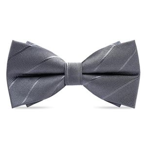 Båge slipsar överlägsen kvalitet slips för män märke designer grå dubbel lager bowtie klänning kostym fest bröllop fjäril knut lyx presentförpackning