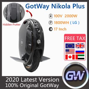 2020 Goosway Regode Nikola Plus Electric Unicycle 17 дюймов 2000 Вт моторный самокат самокат самокат 100V 1230WH 1800WH 1845WH