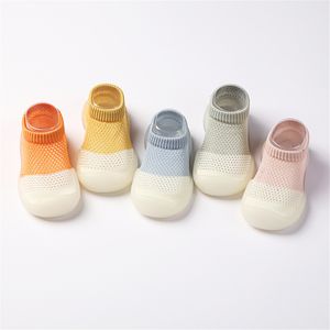 Unisex Baby Bodenschuhe Erste Wanderer Baby Mädchen Junge Kinder Weiche Gummisohle Kinder Baumwolle Socke Schuh Strick Booties Anti-Rutsch-Kleinkind LJ201104