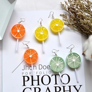 Kreativ simulering frukter dangle örhängen mode söta frukter lollipop plastharts hängsmycke örhängen party smycken gåvor
