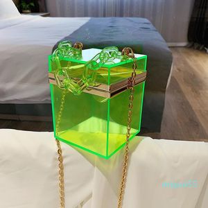 Multiple Color Clear Shoulder Sling Bag Crossbody Bags Clutch Candy Color Transparent Chain Chains Wallet Handbag Women PP Summer Purse