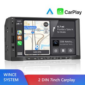 Bilstereo Radio 7 '' 2 DIN Support CarPlay Car Multimedia Player med Bluetooth FM för Volkswagen Skoda Nissan Opel