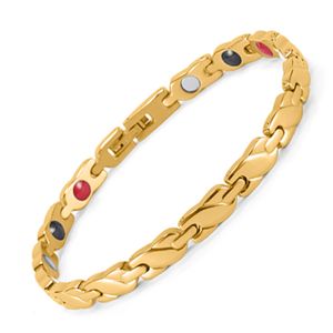Złota biżuteria kobiety 4 elementy opieki zdrowotnej (magnetyczne, jodły, german, jony ujemne) 316L Bransoletka stali nierdzewnej
