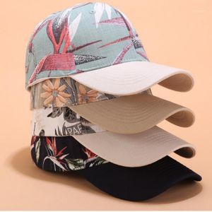 Ball Caps Fashion Floral Baseball Cap for Women Summback Kobieta na świeżym powietrzu Hat Trucker Hat Curved Sunhat Bone1