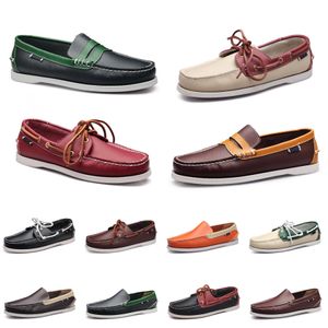 män casual skor loafers läder utomhus sneakers botten lågklassig klassisk mångfärgad trippel grön svart gr