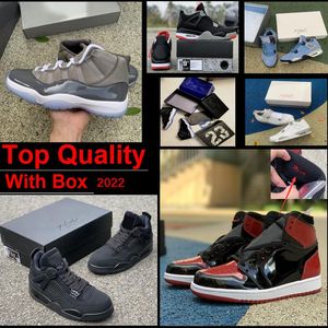 Cool Grey 11 Patent Patent Patent Bred 1S Basketball Shoes 2022 Top Guald Carding Court Court Purple 13s Black Cats 4S Fire Red Oreo Dark Marina Blue 1 с коробкой