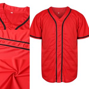 2021-22 Boş Kırmızı Beyzbol Forması Tam Nakış Yüksek Kalite Özel Adınız Numaranız S-XXXL Erkek Kadın Gençlik