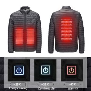Novo Infravermelho USB aquecido para baixo jaqueta de jaqueta térmica térmica bateria elétrica abdominal de volta aquecimento longo mangas de inverno roupas 201218