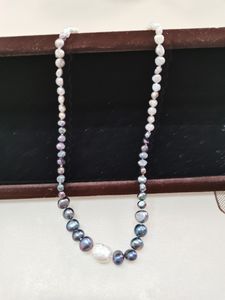 Hand knotted necklace 4-10mm multicolor freshwater baroque pearl necklace 40cm fashion jewelry