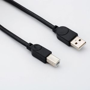 USB 2.0 Um cabo de impressão masculino a B 1,5m B Cabo de dados de impressão de boca quadrada de cobre preto puro de cobre