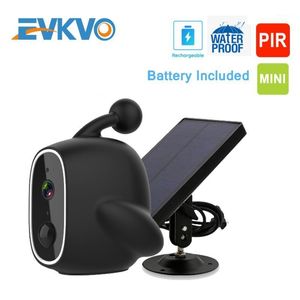 Kamery Evkvo 1080p Mini Solar Power Camera Battery Outdoor IP67 Wodoodporna IP WIFI 2MP Surveillance PIR CCTV1