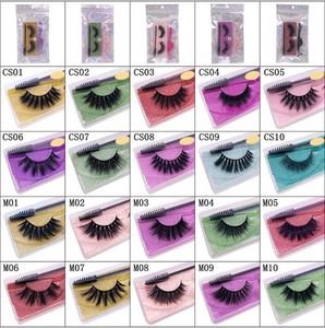 3D Mink Eyelashes 40 Estilo Extensão Natural Long Mink Lash Hand Feito Cílios Falsos Listra Lashes Com Escova e Tweeze Fast Ship