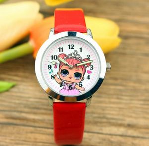 Neueste Cartoon Kind Leder Quarz Uhren Kinder Kinder Mädchen Jungen Nette LOL mädchen Uhr Lässige Mode Armband Armbanduhren Uhr armbanduhr