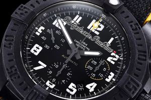 GF XB0170E4 ETA A7750 Automatyczne chronograf wulkan specjalny polimer męski zegarek PVD Black Dial Nylon skóra PTBL Super Edition Pur274X