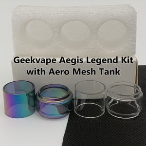 Zestaw legendy Aegis z Aero Mesh Torba Normalne 4 ml rurki do żarówki 5 ml przezroczystą tęczową wymianę szklanej rurki rozszerzona bąbelka Fatboy