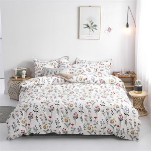 Bonenjoy Green Cactus Pościel Zestaw Królowej Rozmiar Roślina Pościel Blacha Single Bed Lniana Ropa De Cama King Bed Set Duvet Cover LJ200818