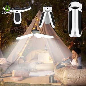 60LEDs Solar Powered Light USB Rechargeable Camping Lamp 3 Leaf Foldable Lantern Waterproof Indoor Outdoor Lighting