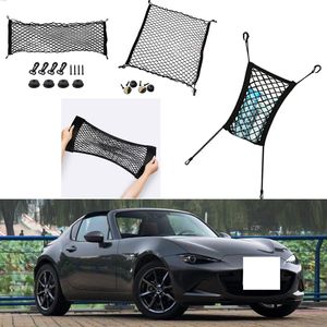 For Mazda MX-5 MX5 Car Auto vehicle Black Rear Trunk Cargo Baggage Organizer Storage Nylon Plain Vertical Seat Net