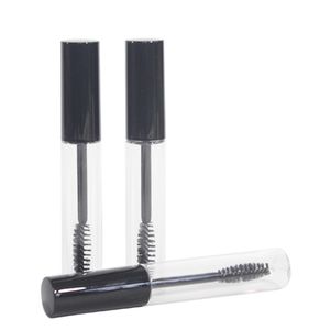 Confezione di tubi di bacchetta per mascara trasparenti vuoti personalizzati da 10 ml con pennello