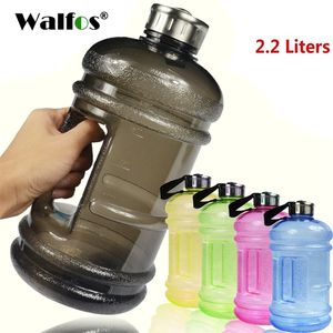 Walfos 2.2L Duża Duża Pojemność Butelki Wodne Butelki Outdoor Sports Fitness Camping Running Trening Water Bottle Drinkware 201221