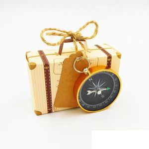 Bröllop favoriserar och gåvor godis låda med resor kompass souvenirer för gäster parti diy dekoration tillbehör
