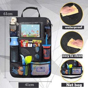 New 1pc/ 2pcs Car Seat Back Organizer 9 Storage Pockets with Touch Screen Tablet Holder Protector for Kids Children Car Accessories