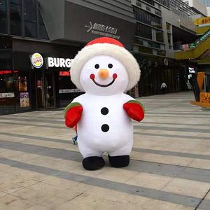 2m Alta Inflável Papai Noel Snowman Mascot Traje Adulto Fantasia Vestido De Natal Kawaii Mascote Traje Costumes Shippin grátis