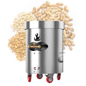 220V Chestnut Roaster Machine For Cashew Nuts Peanuts Macadamia Commercial Multifunctional Stainless Steel Nut Roasting Machine