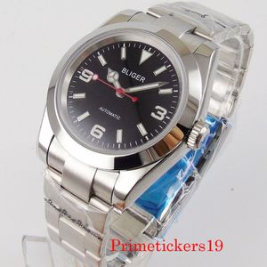 Bliger Märke Automatic MNE'S Watches NH35A 21 Juveler Miyota 8215 Rörelse Oyster Armband Glas Back B1205