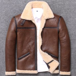 حرية الملاحة، معطف الفرو الأغنام الشتاء، الصوف الكلاسيكي shearling، سترة جلدية دافئة، معطف رجالي جلد الغنم.بلوس سترة الحجم. LJ201029.