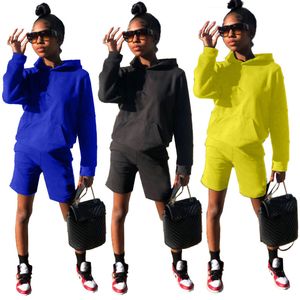 Women jogger suit plus size X outfits fall winter tracksuits hood hoodies short pants two piece set casual sportswear black sweatsuits